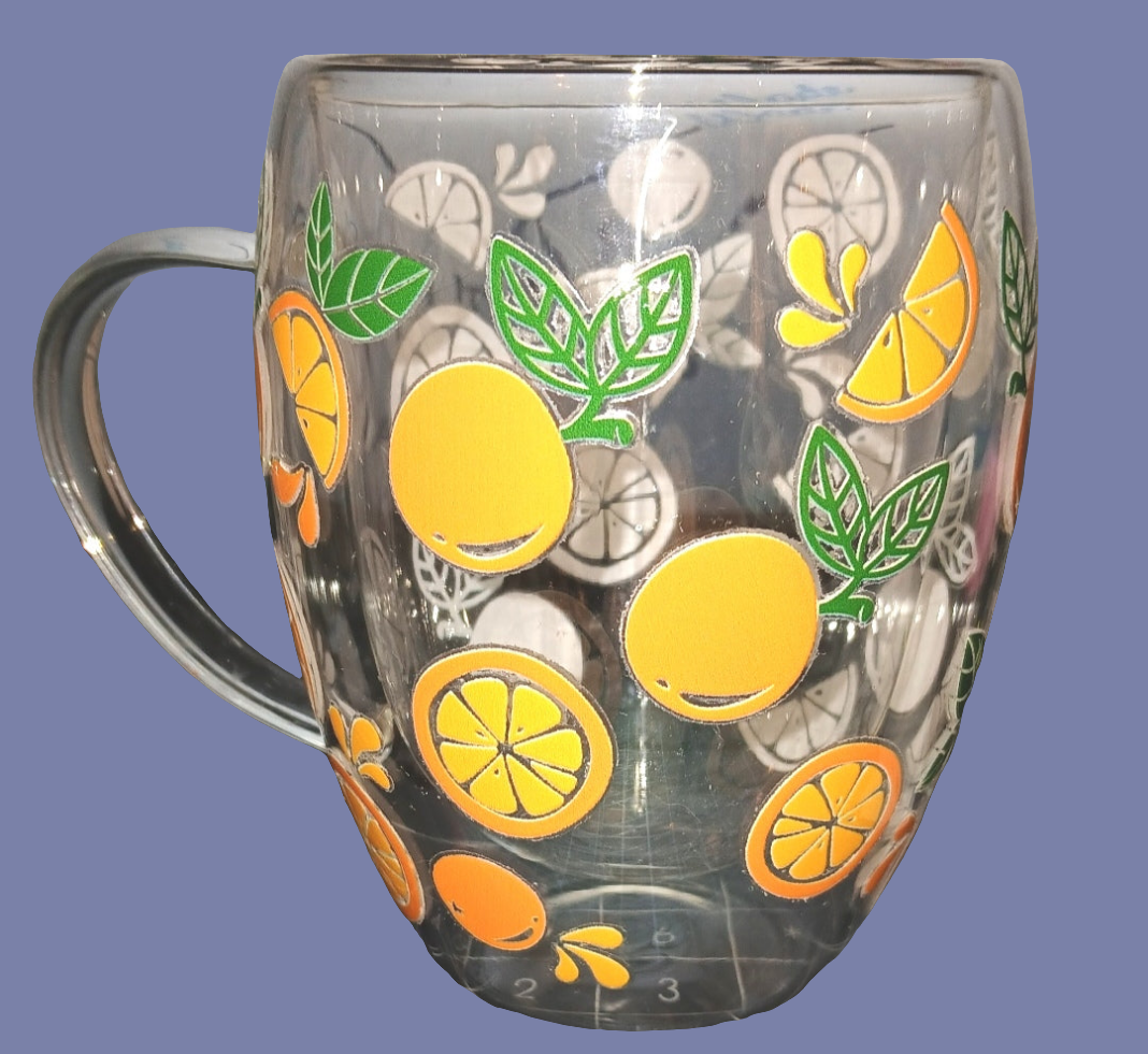 Glass cups and etched glasses